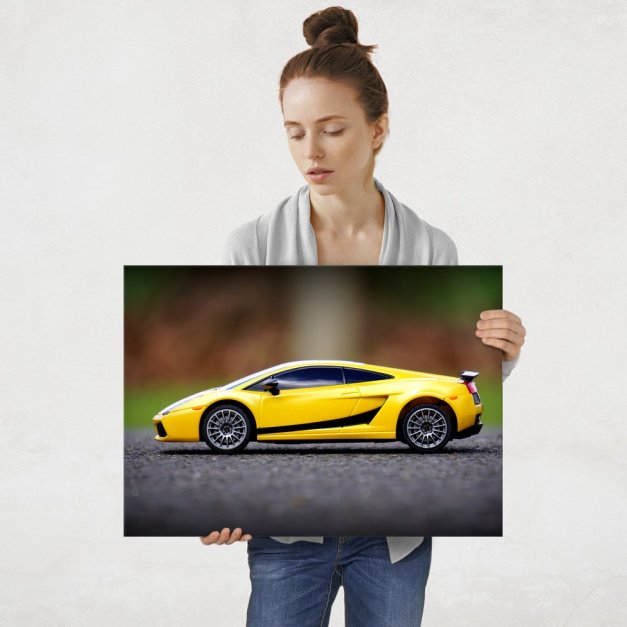 Plakat metalowy żółte Lamborghini L