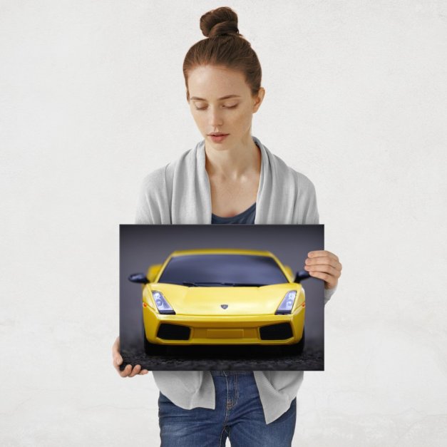 Plakat metalowy żółte Lamborghini M