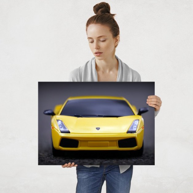 Plakat metalowy żółte Lamborghini L