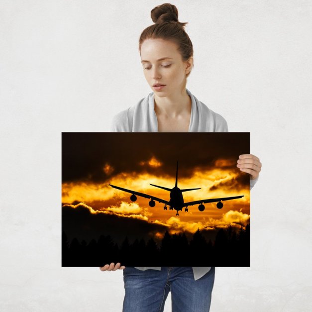 Plakat metalowy zachód słońca L