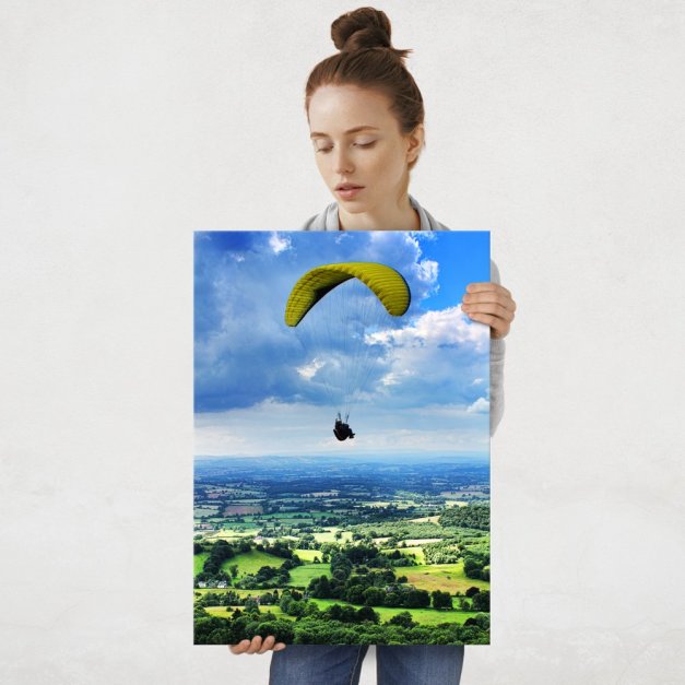 Plakat metalowy skok ze spadochronem L