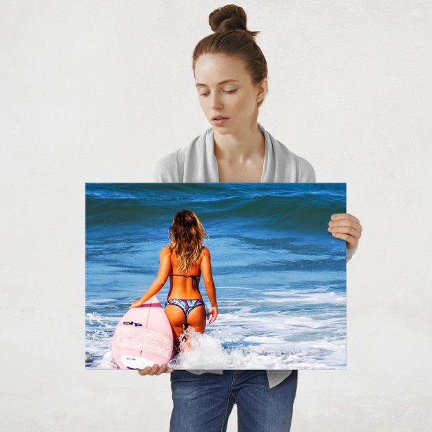 Plakat metalowy surferka L