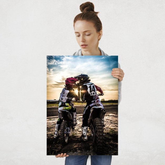 Plakat metalowy miłość i sport ekstremalny L