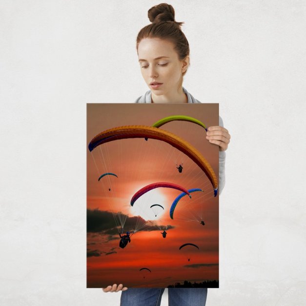 Plakat metalowy ekipa skoczków spadochronowych L