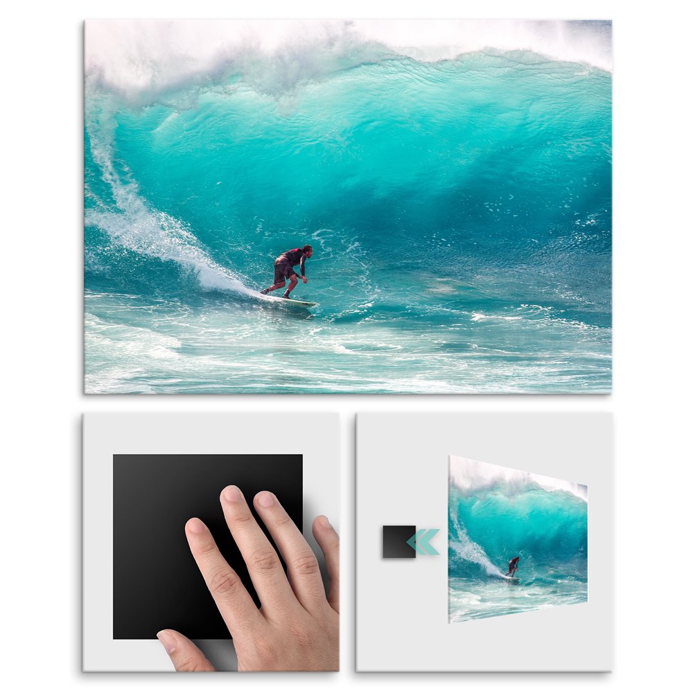 Plakat metalowy surfer kontra fala L