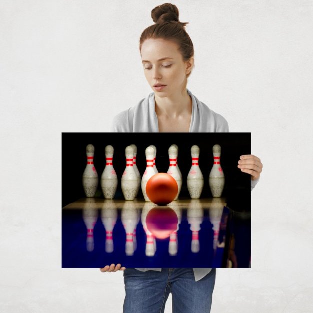 Plakat metalowy kręgle L