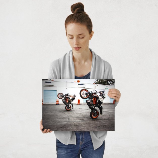 Plakat metalowy jazda wyczynowa na motorze M