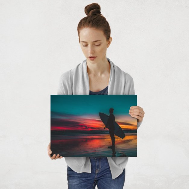 Plakat metalowy surfer M