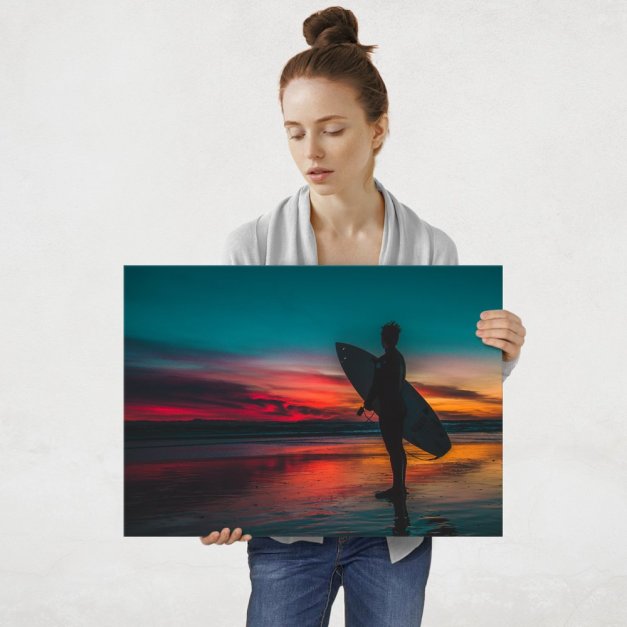 Plakat metalowy surfer L