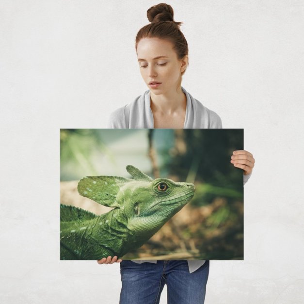 Plakat metalowy iguana L