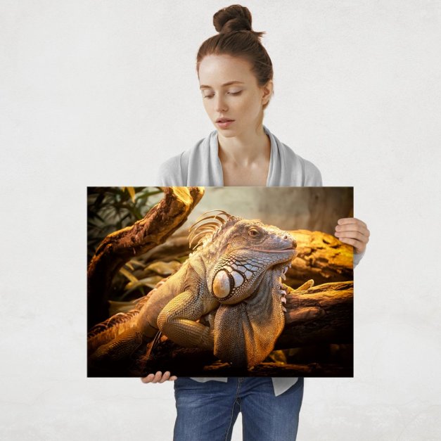 Plakat metalowy iguana L