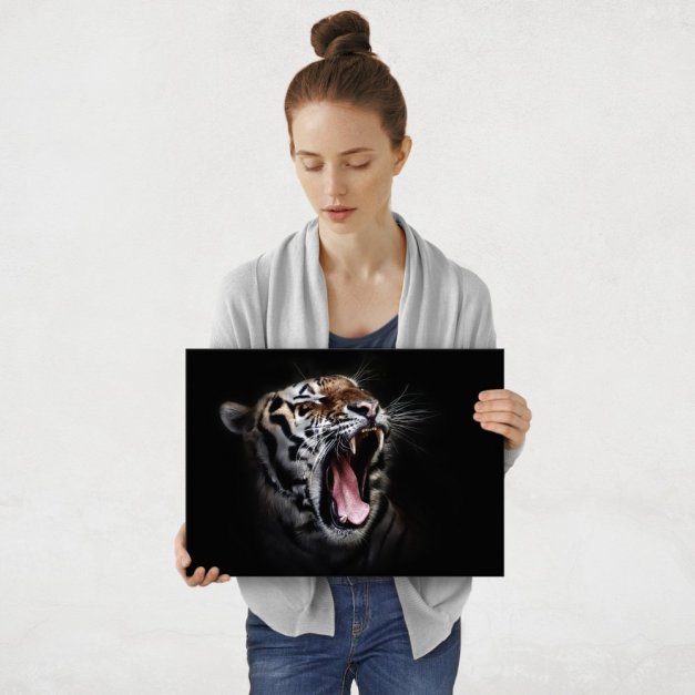 Plakat metalowy ryk tygrysa M