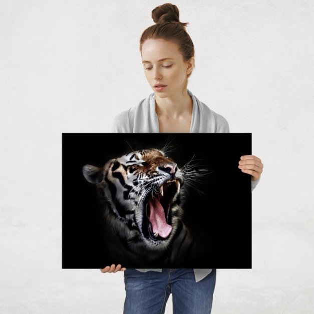 Plakat metalowy ryk tygrysa L