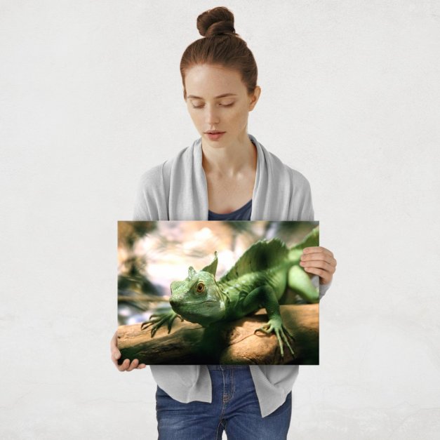 Plakat metalowy kameleon M