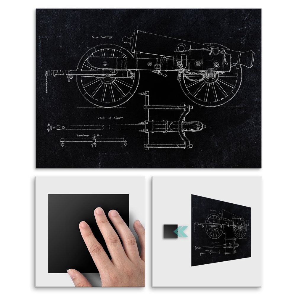 Plakat metalowy czarny projekt armaty L
