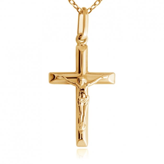 Złoty Krzyżyk 333 z Pasyjką Łańcuszek Grawer