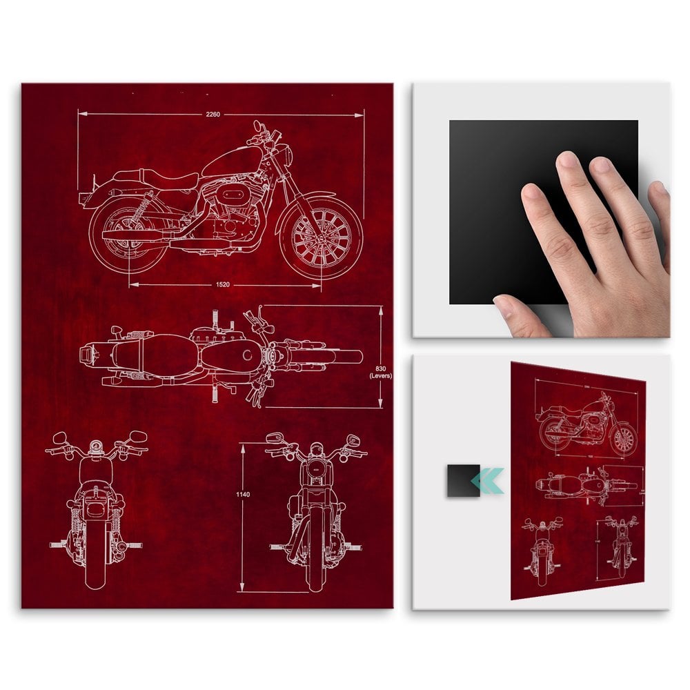 Plakat metalowy czerwony projekt motoru szosowego M