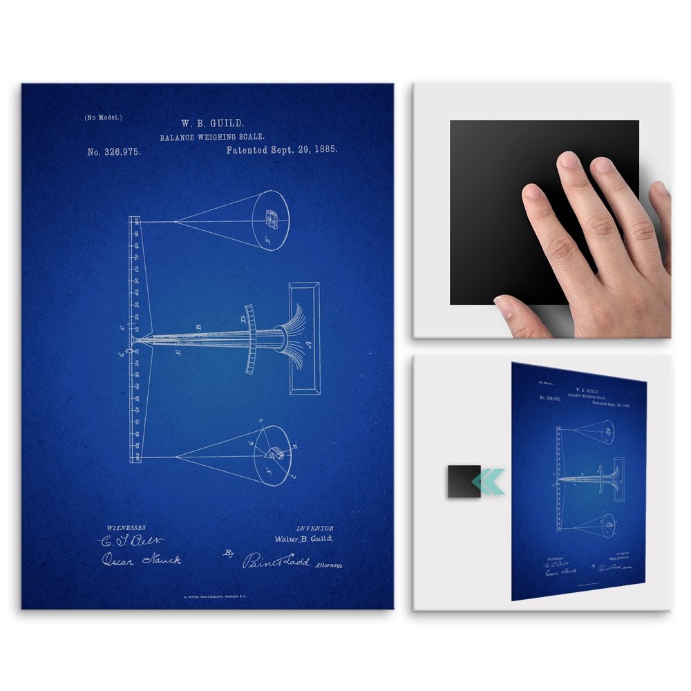 Plakat metalowy granatowi projekt patentu wagi M
