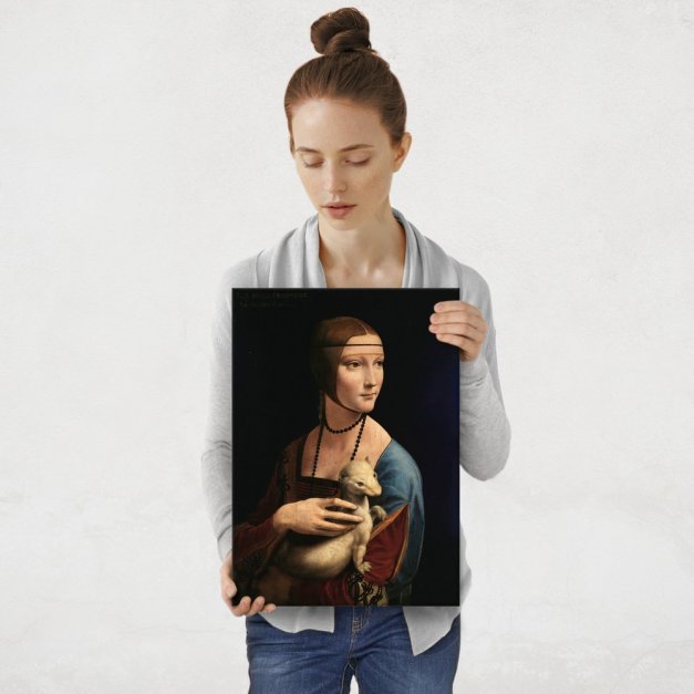 Plakat metalowy Leonardo da Vinci Dama z gronostajem M
