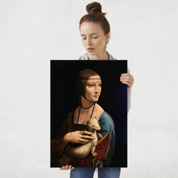 Plakat metalowy Leonardo da Vinci Dama z gronostajem L