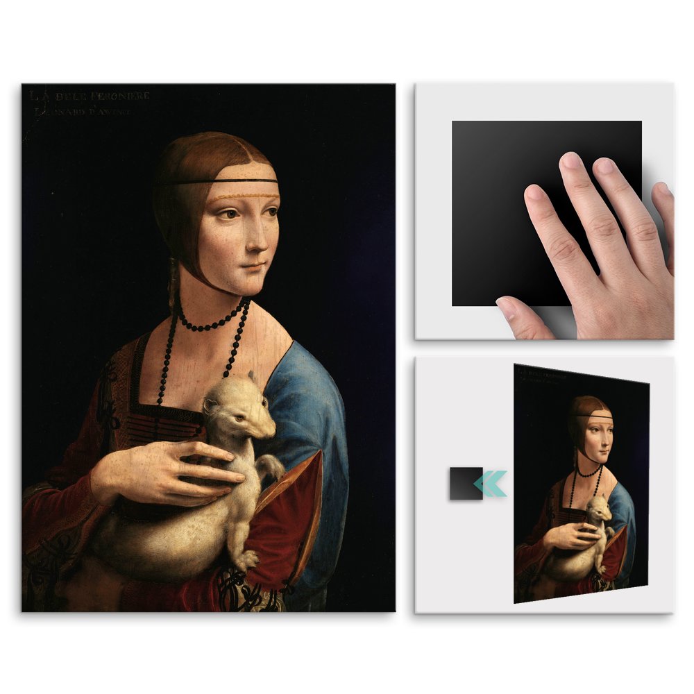 Plakat metalowy Leonardo da Vinci Dama z gronostajem L