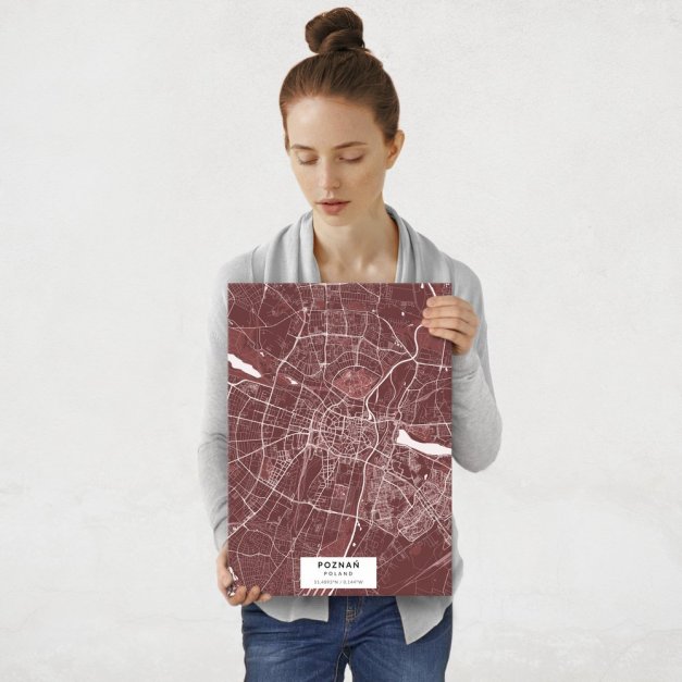 Plakat metalowy Mapa Burgund Poznań M