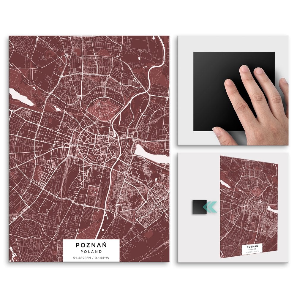 Plakat metalowy Mapa Burgund Pozna M