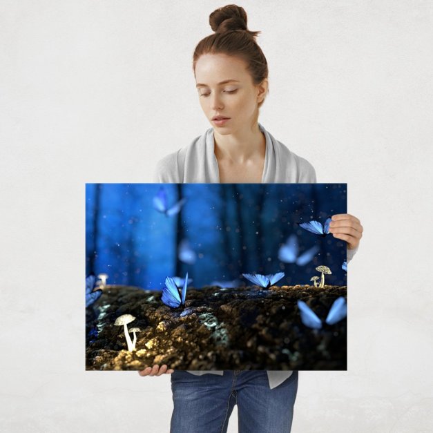Plakat metalowy magiczny las L