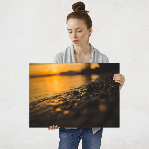 Plakat metalowy grainca miedzy lądem a woda L