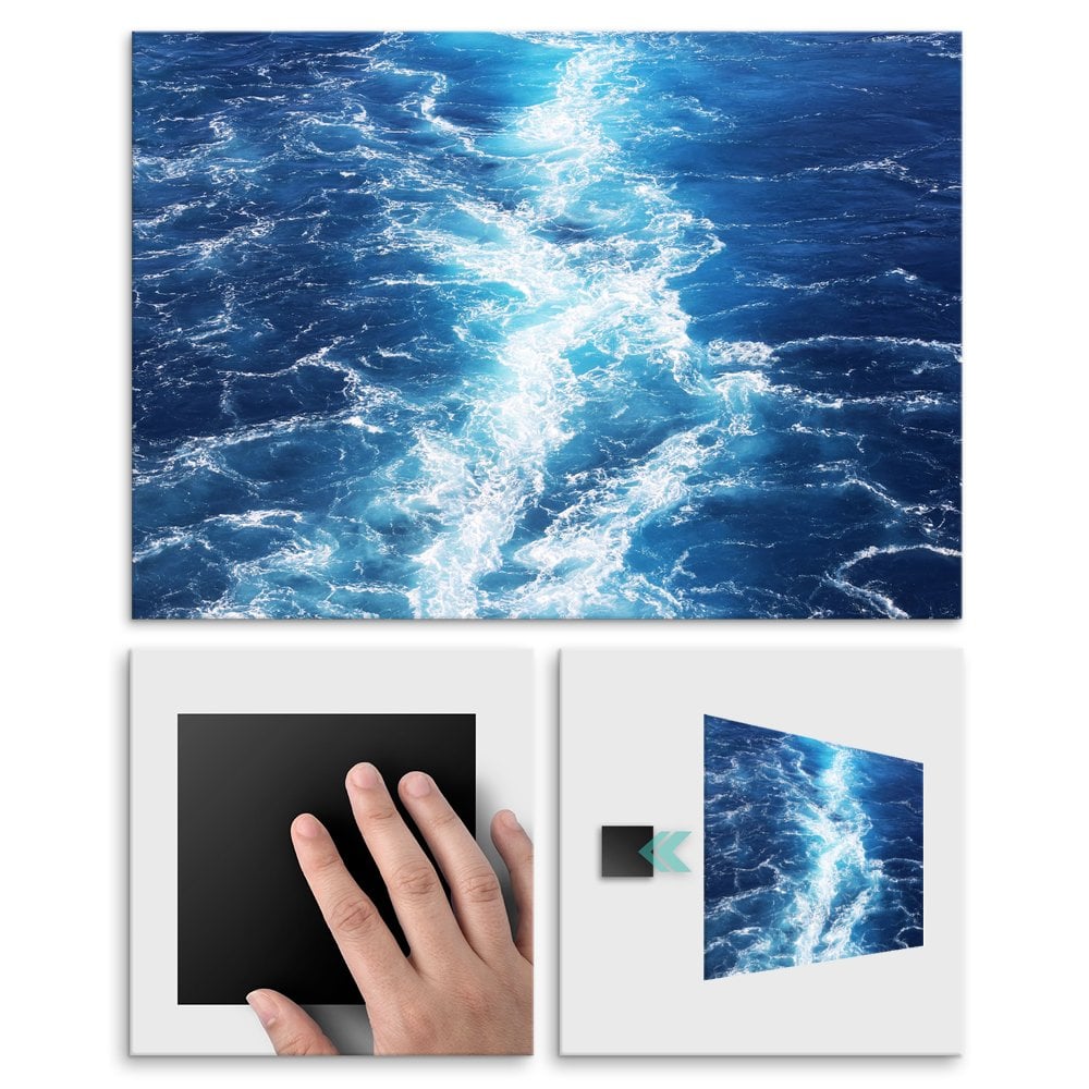 Plakat metalowy wzburzona tafla wody L