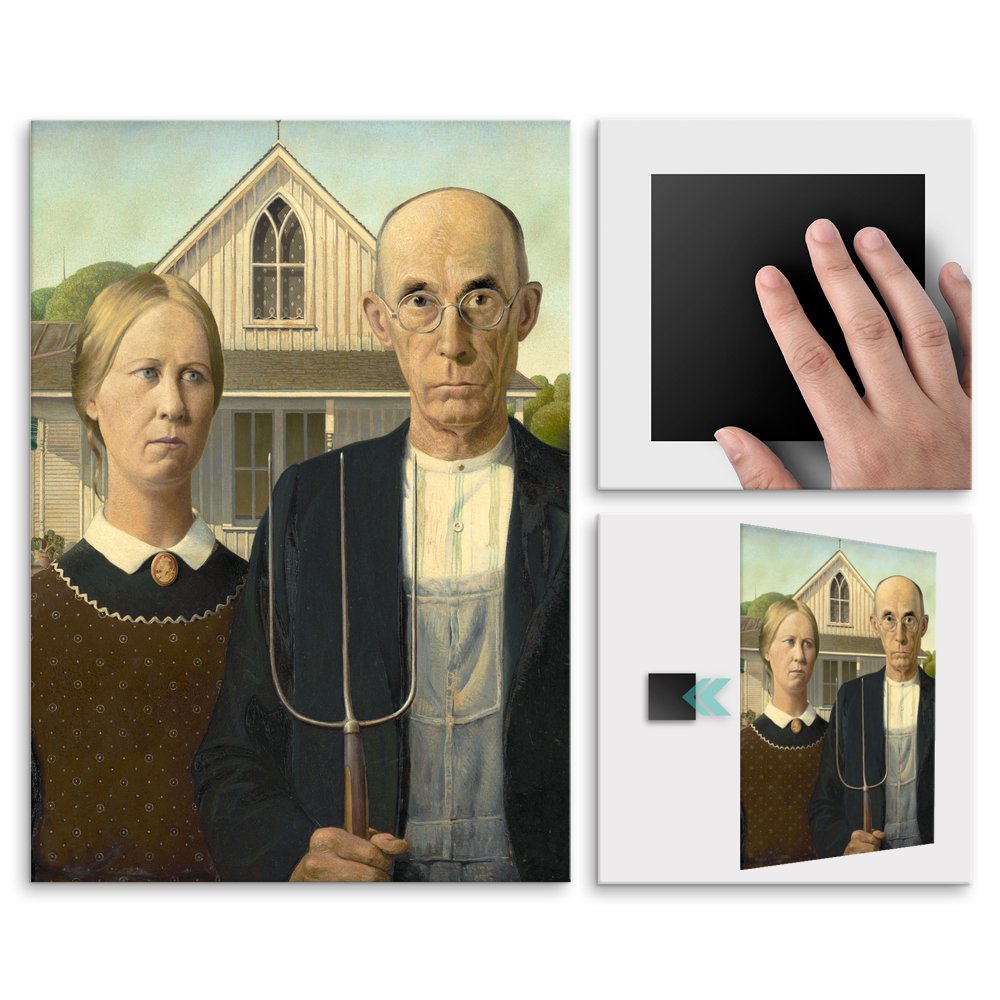 Plakat metalowy Grant Wood American Gothic M