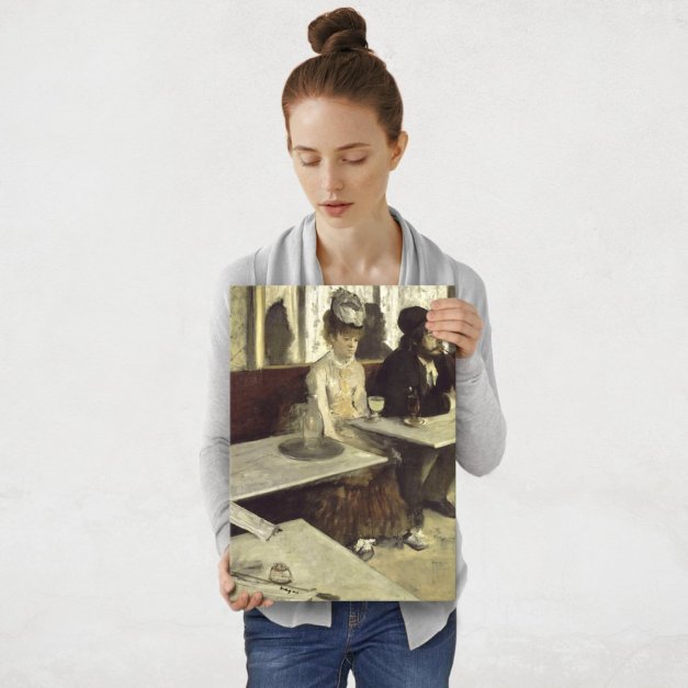 Plakat metalowy Edgar Degas In a Café M