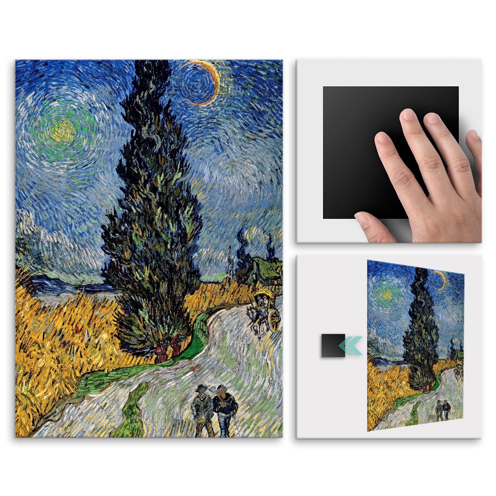 Plakat metalowy Vincent Van Gogh Country Road in Provence by Night M