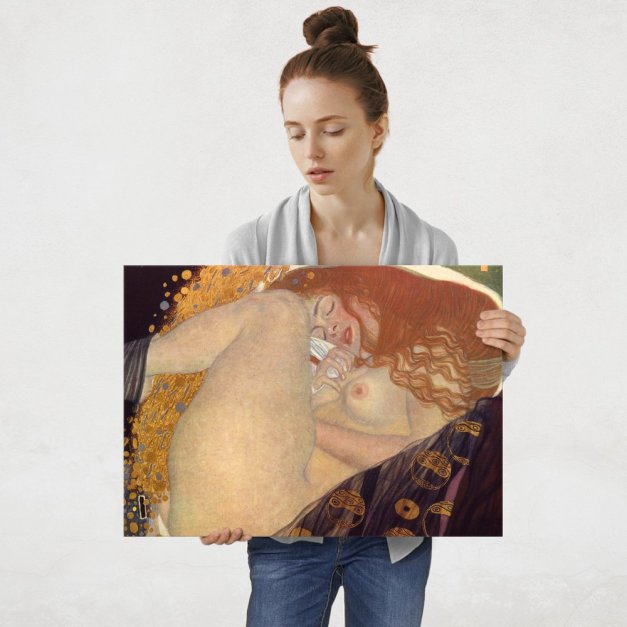 Plakat metalowy Gustav Klimt Danae L