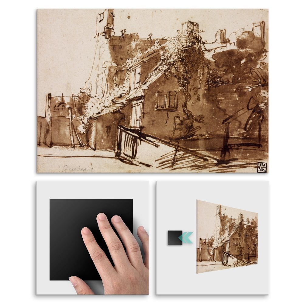 Plakat metalowy Rembrandt van Rijn Dutch Farmhouse in Sunlight L