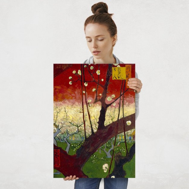 Plakat metalowy Vincent Van Gogh Flowering Plum Orchard L