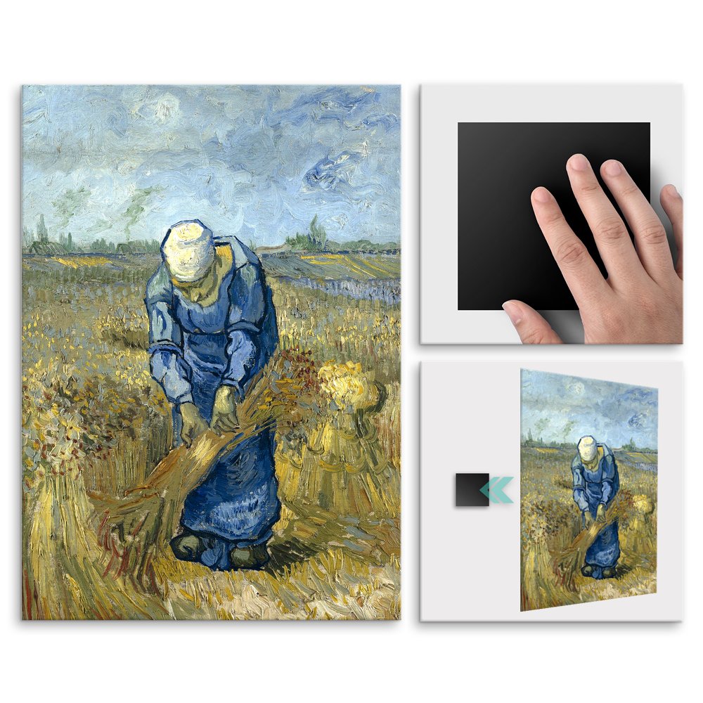 Plakat metalowy Vincent Van Gogh Peasant Woman Binding Sheaves L