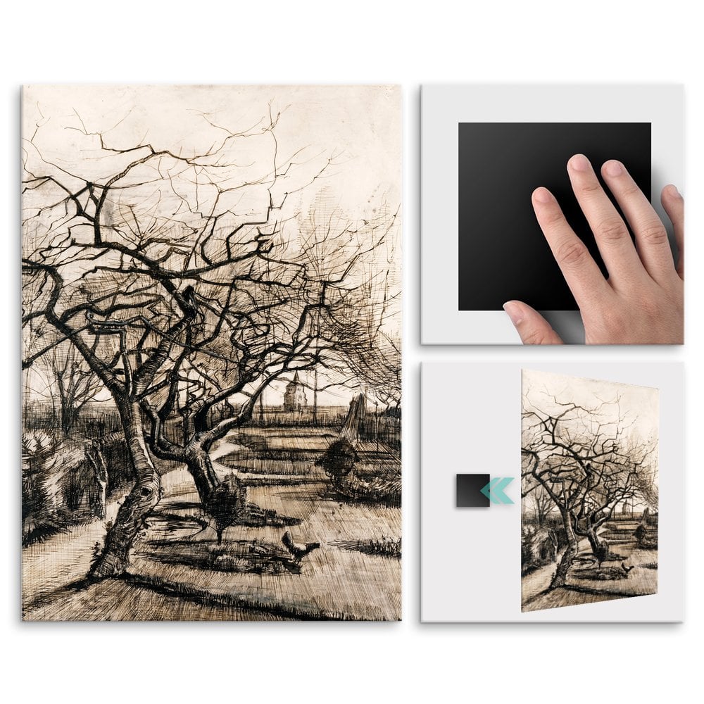Plakat metalowy Vincent Van Gogh The Parsonage Garden at Nuenen in Winter M