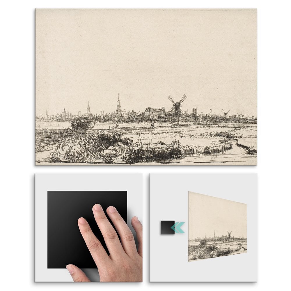 Plakat metalowy Rembrandt van Rijn View of Amsterdam from the Northwest L