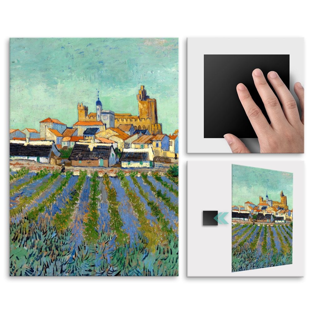 Plakat metalowy Vincent Van Gogh View of Saintes-Maries-de-la-Mer L