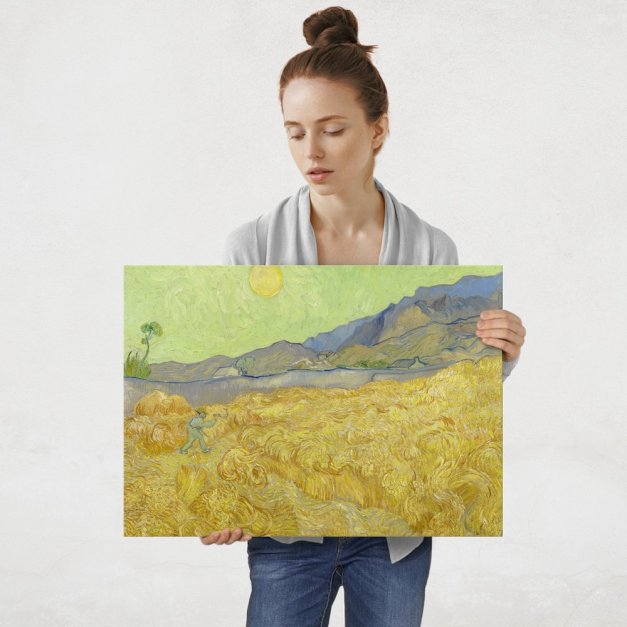 Plakat metalowy Vincent Van Gogh Wheatfield with a Reaper L
