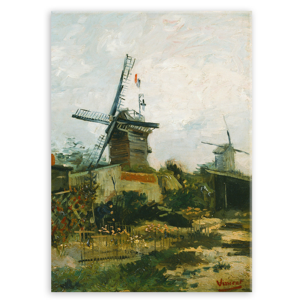 Plakat metalowy Vincent Van Gogh Windmills on Montmartre L