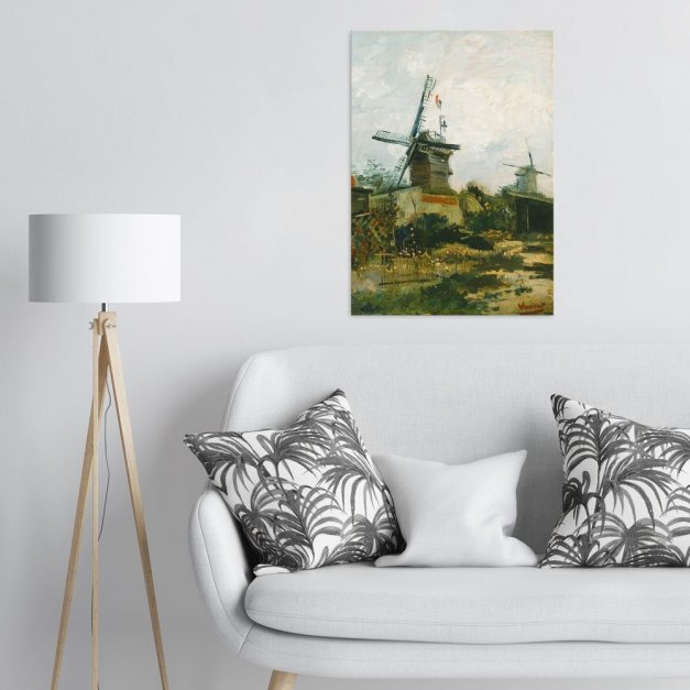 Plakat metalowy Vincent Van Gogh Windmills on Montmartre L