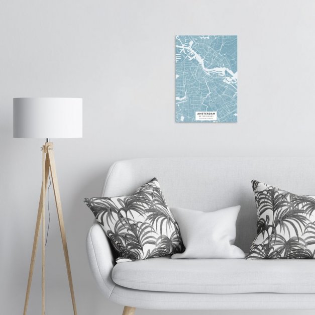 Plakat metalowy Mapa Lazur Amsterdam M