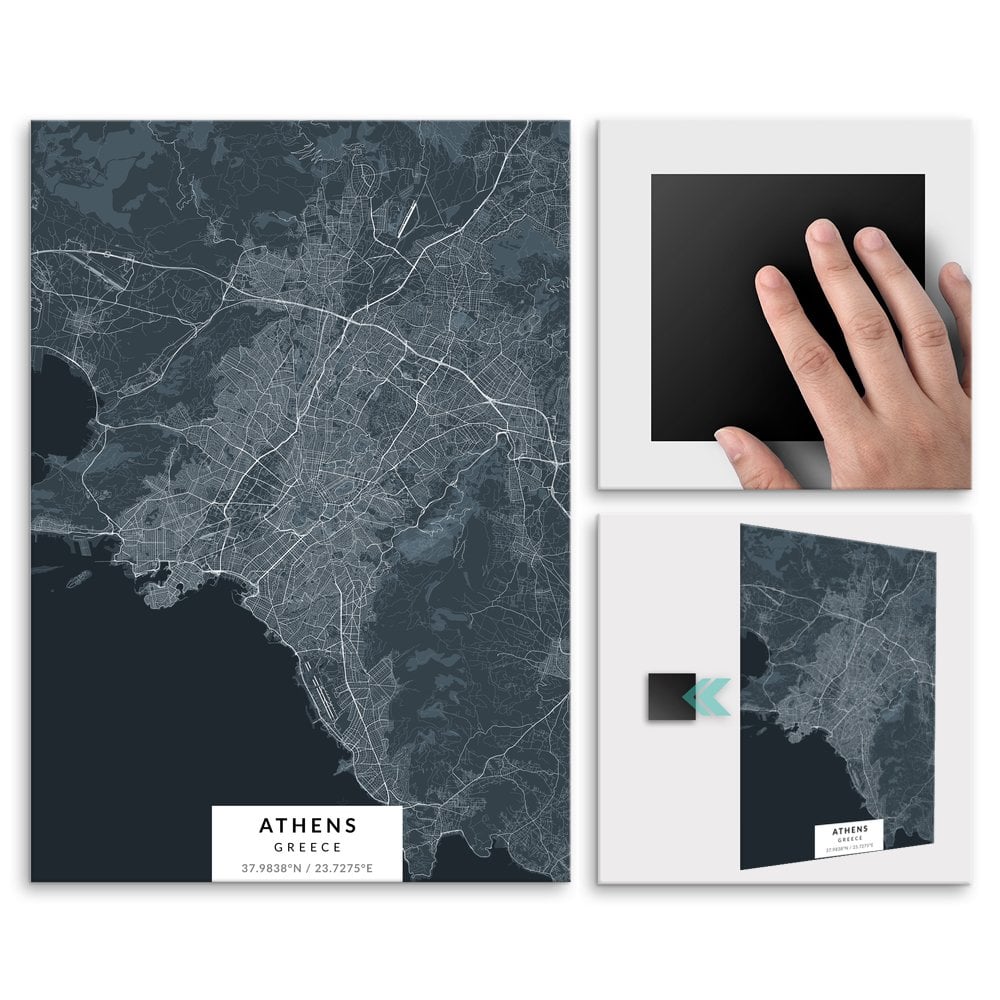 Plakat metalowy Mapa Navy Ateny L