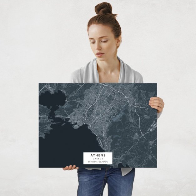 Plakat metalowy Mapa Navy Ateny L