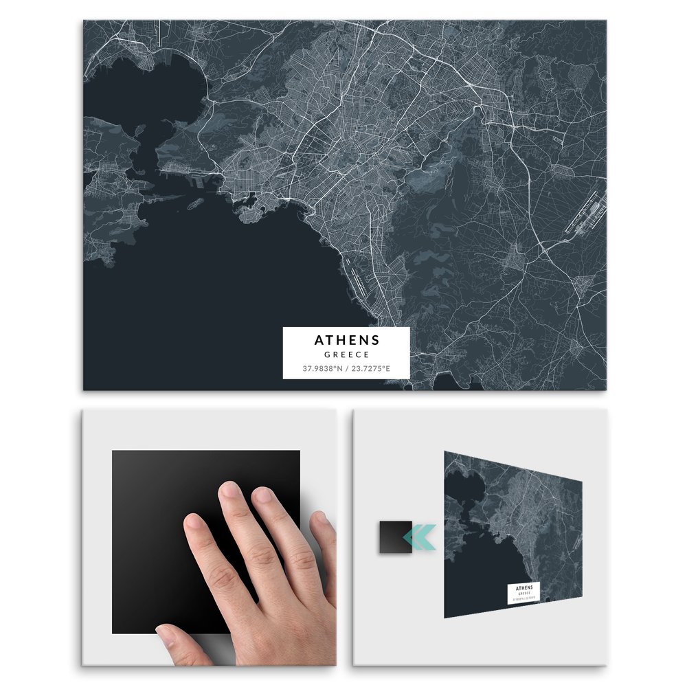 Plakat metalowy Mapa Navy Ateny L