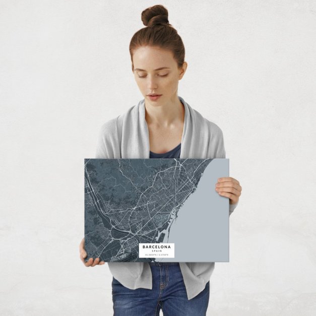 Plakat metalowy Mapa Navy Barcelona M