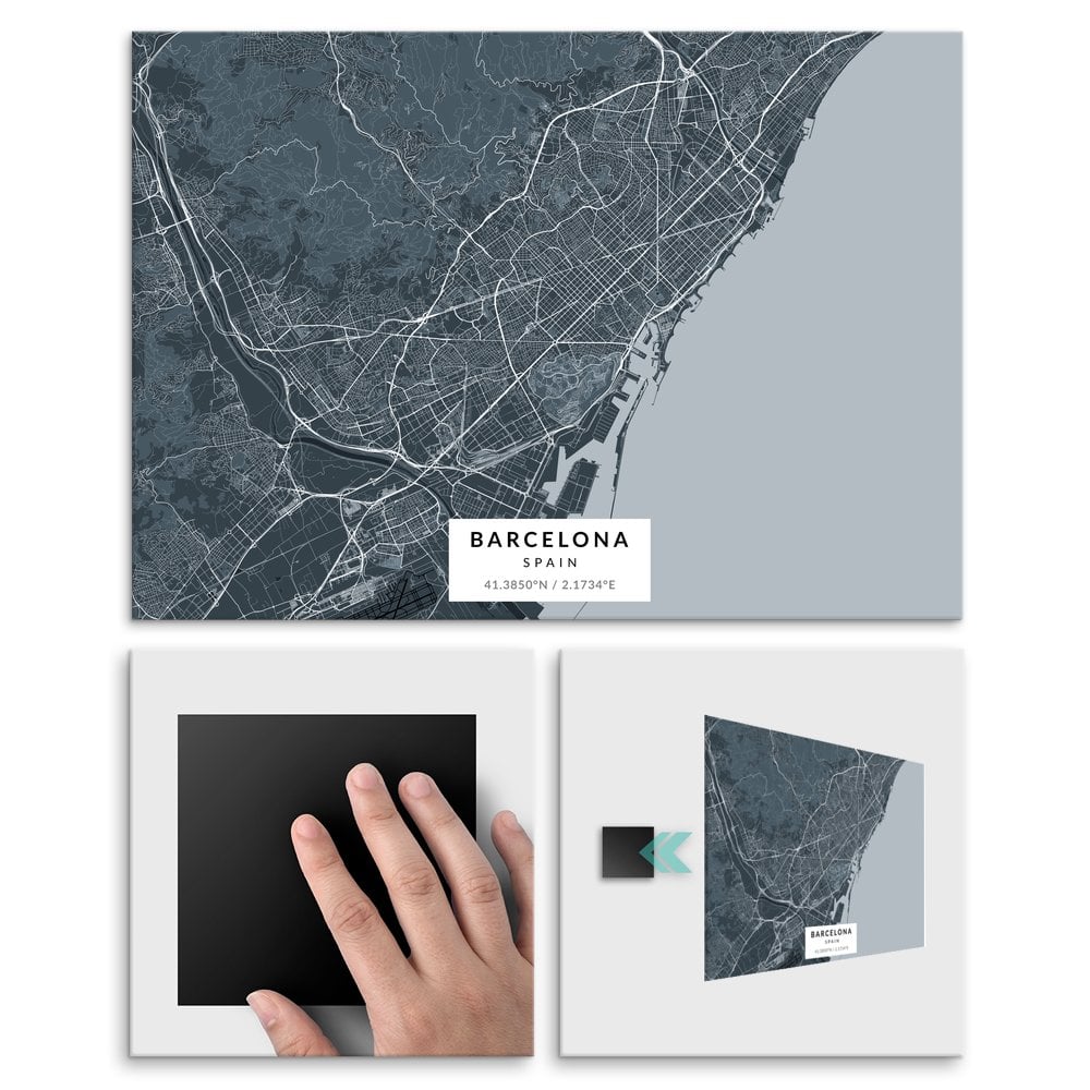 Plakat metalowy Mapa Navy Barcelona M