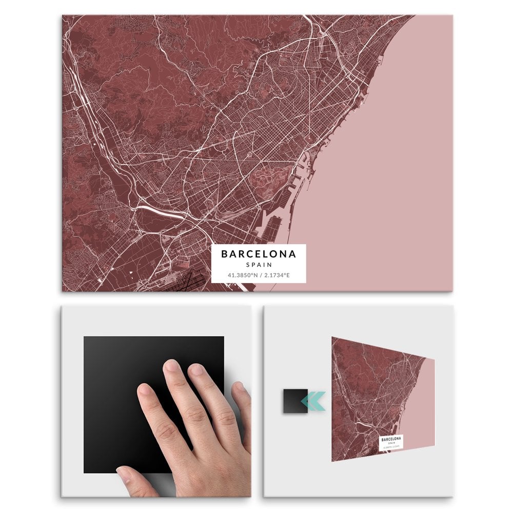 Plakat metalowy Mapa Burgund Barcelona M